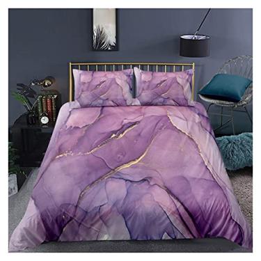 Imagem de Conjunto de cama tie dye colorido mármore adolescente roupa de cama aquarela pastel? Conjunto de cama infantil abstrata mármore 3 peças de colcha feminina brilhante capa de edredom casal (cor