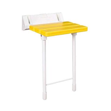 Imagem de Banco de parede dobrável de liga de alumínio para assento de chuveiro montado na parede, banco de mudança, banco de sapatos, cadeira de banho de altura ajustável compatível com banco de banheiro de