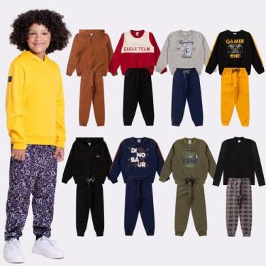 Imagem de Kit Sortido 4 Peças de Roupas Infantis Menino Inverno- 2 Casacos + 2 C