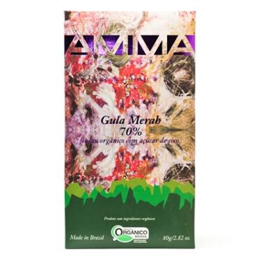 Imagem de Chocolate 70% Cacau Orgânico Com Açúcar de Coco Gula Merah Amma Chocolate 80g
