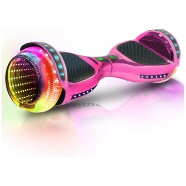 Imagem de Hoverboard Emaxusa Rosa de 6,5 Polegadas para Crianças com Bluetooth, Rodas LED Estilo Túnel e Superfície Antiderrapante