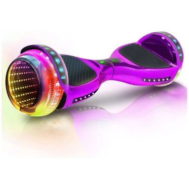Imagem de Hoverboard Emaxusa Roxo de 6,5 Polegadas para Crianças com Bluetooth, Rodas LED Estilo Túnel e Plataforma Antiderrapante