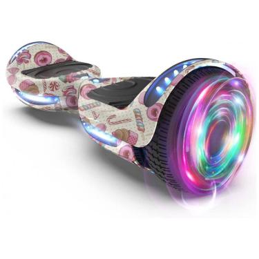 Imagem de Hoverboard Certificado HS2.01 Terra dos Doces com Rodas LED Piscantes, Bluetooth e Luzes LED