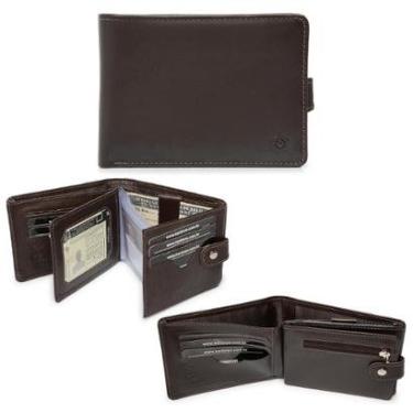 Imagem de Carteira Masculina Couro Legítimo Porta moedas Documentos com caixa Presente Cod 560-Masculino