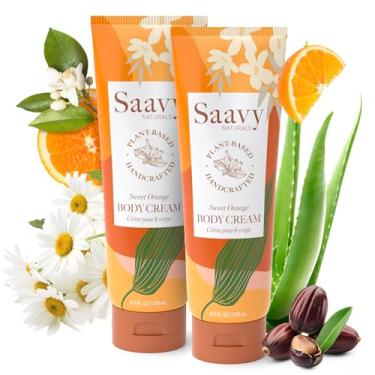 Imagem de Body Cream Sweet Orange Saavy Naturals |Plant-Based Ingredients| Made In USA | Absorbent Shea Butter Vegan Formula, Thick and Creamy Body Moisturizer, Body Lotion for Dry Skin- 8.5 Fl Oz, 2 Pack