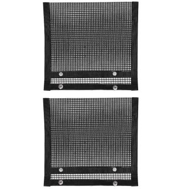 Imagem de Sacos antiaderentes para churrasco, saco de malha para churrasqueira, saco de malha para churrasqueira a carvão para ambientes internos e externos, bolsas reutilizáveis para churrasco, carvão, gás