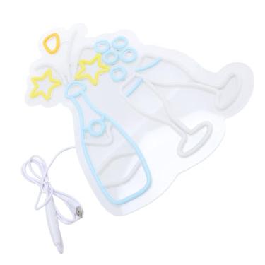 Imagem de Hyuduo Luz de Sinal de Néon LED, Design Acrílico Champanhe, Brilho Ajustável e Decoração de Parede Alimentada por USB para Festas Em Casa e Em Bares