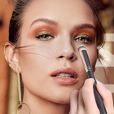 Imagem de 2 pincéis corretivos para maquiagem impecável, contorno profissional e pincel de mistura para maquiagem perfeita (preto)