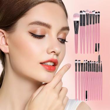 Imagem de Conjunto de 20 pincéis profissionais de maquiagem – Kit completo com esponjas de beleza e ferramentas de limpeza, cerdas sintéticas macias para base, mistura, contorno e maquiagem dos olhos
