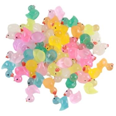 Imagem de 50 peças de mini patos de resina em miniatura de animais para decoração de jardim de casa de bonecas micro paisagens