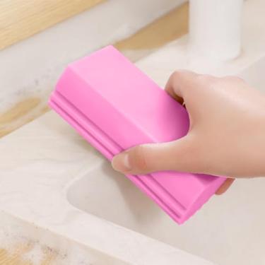Imagem de Bloco de esponja de limpeza, esponja absorvente de água para pia de cozinha, esponja multiuso, resistente a óleo e fácil de limpar, rosa