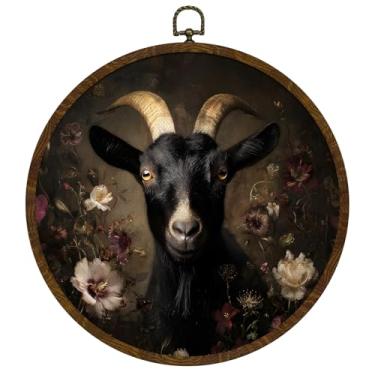 Imagem de KLYTINK Pato selvagem vintage redondo decoração de parede emoldurada 25,4 x 25,4 cm, arte de parede de pássaros escuros, decoração de parede estética para decoração de porta de quarto, sala de estar