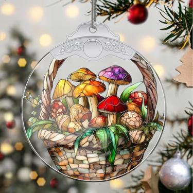 Imagem de Enfeites de Natal para pendurar em cristal, enfeites de árvore de Natal feitos à mão, decoração de carro e casa - presentes de Natal, decoração de artesanato em acrílico, ideias de troca de presentes