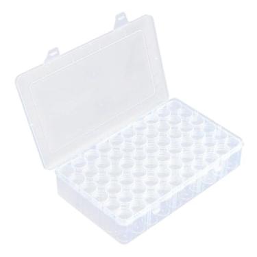 Imagem de oshhni Estojo para guardar tinta de, kit de arte com diamantes, acessório portátil, vedação segura, recipiente multifuncional para guardar miçangas, 60 Grades