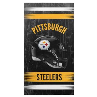 Imagem de Toalha de praia de microfibra NFL Pittsburgh Steelers, 76 x 152 cm – Secagem rápida, resistente à areia, leve, altamente absorvente, design Blitz