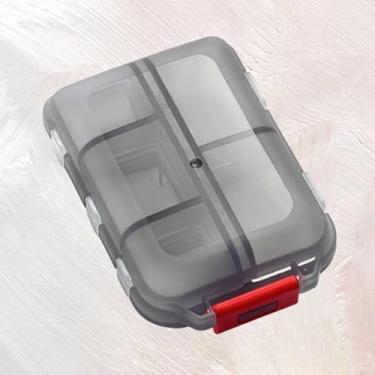 Imagem de Caixa de medicamentos de plástico à prova d'água com 10 compartimentos com fivela organizador semanal portátil de medicamentos para viagens e uso doméstico, perfeito para armazenamento e gerenciamento