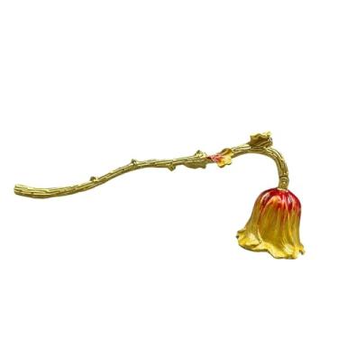 Imagem de Generic Vela Apagador de Velas Apagador de Fogo Decorativo de Metal Elegante Decoração para Casa Alça Longa Artesanal Rústico para Amantes, Vermelho Dourado