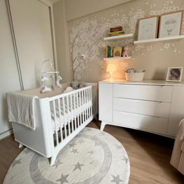 Imagem de Quarto de Bebê Completo Com Berço Redondo e Cômoda Sambalelê - Divicar