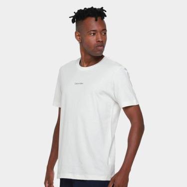 Imagem de Camiseta Calvin Klein Logo Masculino, Off white, GG