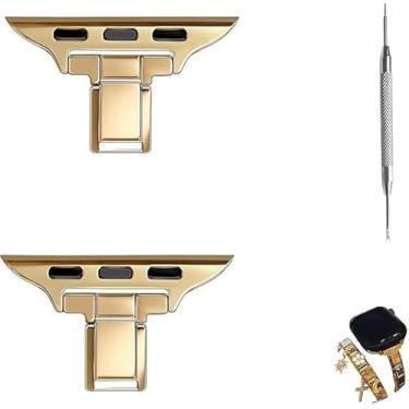 Imagem de Cangroo Conectores de pulseira de relógio italiana compatíveis com Apple Watch séries 1-11, Ultra 3 2 1, SE 3 2, adaptador de pulseira DIY para fazer joias, kit de acessórios