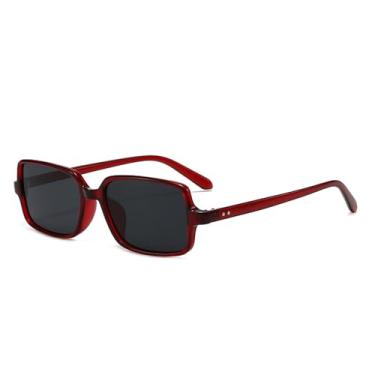 Imagem de Óculos de Sol Masculino Rivets com Lentes Transparentes UV400 e Armação Feminina para Esportes ao Ar Livre, Corrida e Ciclismo, Vermelho e Cinza
