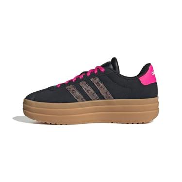 Imagem de adidas Tênis infantil VL Court 3.0, Preto/bege maravilha/rosa choque, 20