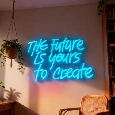 Imagem de Neonawall The Future is Yours Neon Sign for Wall Decor Light Up Letters Led Sign Birthday Party Gifts Led Decorative Night Signs Room Decorations Supplies Party Signs Gift for Home Bedroom Dorm