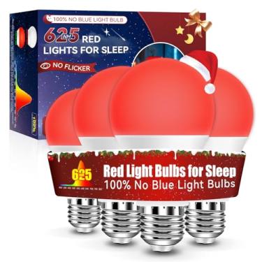 Imagem de Neporal Lâmpadas vermelhas de 625 nm para dormir 3W, 100% lâmpadas de bloqueio de luz azul para promoção de melatonina, lâmpada noturna de LED A19 equivalente a 40 W para berçário, sono, leitura