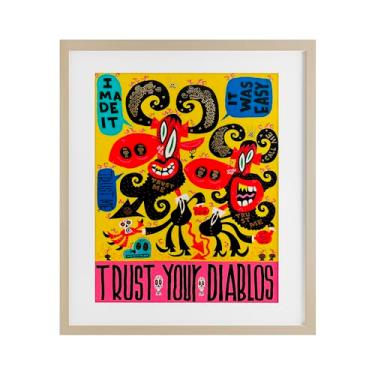 Imagem de Stupell Industries Trust Your Diablos Impressão emoldurada preta sob vidro, design de Jorge R. Gutierrez, 21 x 17
