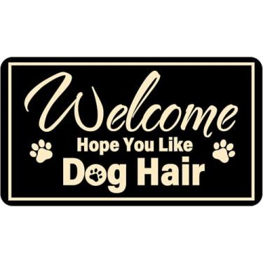 Imagem de AIKONGNICE Hope You Like Dog Hair Funny Welcome for Entrance Indoor Custom Door Mats & Outdoor Antiderrapante Novidade Presente 76.2 cm (L) X 43.2 cm (C)