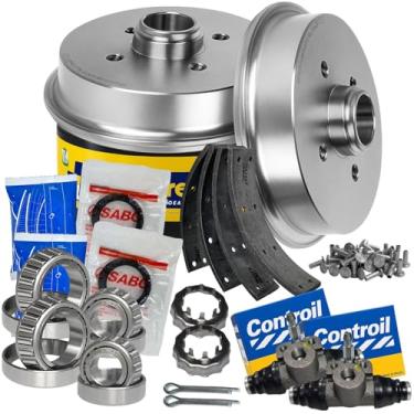 Imagem de Kit Freio Traseiro Tambor Lonas Cilindros Rolamento Compatível com Gol G1 G2 G3 G4