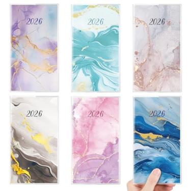 Imagem de ReliThick 6 unidades, calendário de bolso 2026 para bolsa, agenda mensal, caderno, pequeno bolso, calendário, cadernos, presente de agradecimento, presente para mulheres, professores, escola