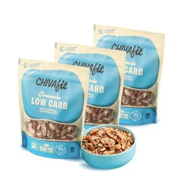 Imagem de Chiva Fit Granola Low Carb Keto, Mix de Castanhas, Sem Açúcar, 3 Pacotes de 200g, Zero Carboidratos, Para Dieta Cetogênica