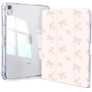 Imagem de Jngnpn Capa para iPad A16 11ª geração 11 polegadas 2025, iPad 10ª geração 10,9 polegadas 2022, capa fina com três dobras transparente traseira transparente com suporte para lápis e capa hibernar