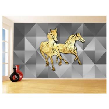 Imagem de Papel De Parede Animais Pop Art Cavalos Cores 3,5M Pxa381 - Você Decor