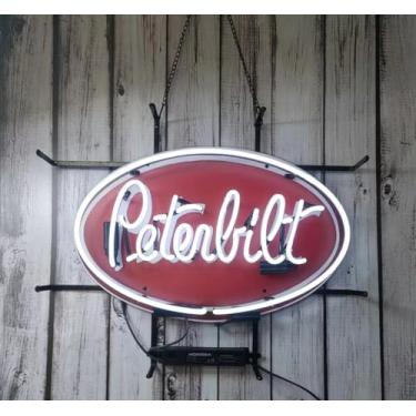 Imagem de COONidos Letreiros De Neon Para Bar Cerveja, Luminária Quarto, Caminhão Madeira Peterbilt, Vidro Semitransparente Escritório, Pub, Café, Arte Rupestre, Luzes Parede, 24 X 20"