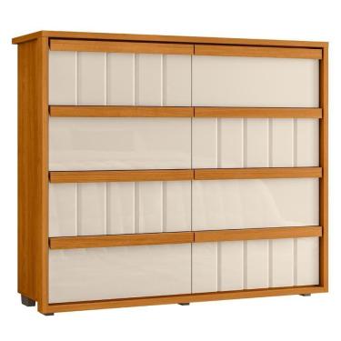 Imagem de Cômoda Para Quarto Com 8 Gavetas 136cm Avila Off/cinamomo Z10 - Mpozenato