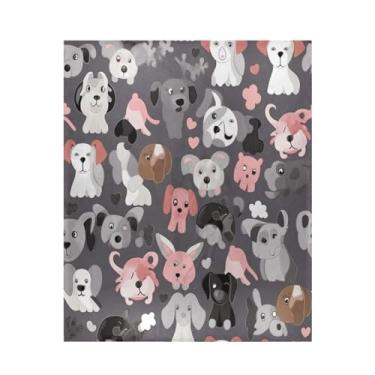 Imagem de Blueangle Cobertor de cachorro de desenho animado super macio e quente, 127 x 152 cm, leve para todas as estações, aconchegante cobertor para cama, sofá, sofá, fácil de cuidar (33)