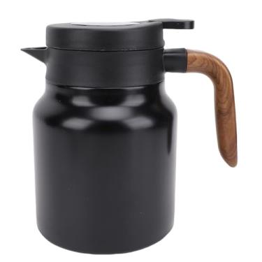 Imagem de Asixxsix Jarra de café Térmica de 1000ml, Panela Térmica Isolada de Aço Inoxidável Com Infusor de chá para café, água Quente, chá, Bebida Quente, Chaleira de café a Vácuo Isolada para (Preto fosco)