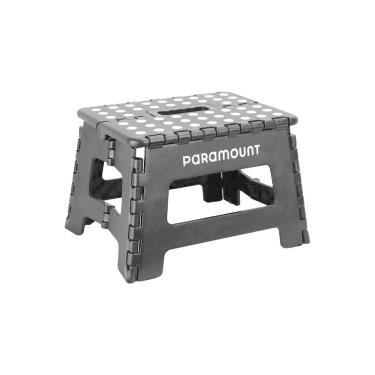 Imagem de Banqueta Dobrável Antiderrapante Preta - 22cm - Paramount