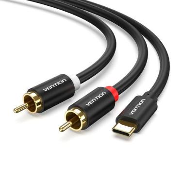 Imagem de Cabo Usb-c Macho P/ 2 RCA Macho 1,5m Vention Para Som Caixa - Bbacomer