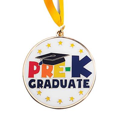 Imagem de Happy Graduates Medalhão de graduação pré-K com fita dourada no pescoço, acessórios para graduação
