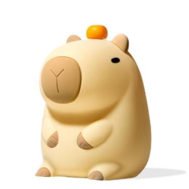 Imagem de Luz Noturna Capybara em Silicone Macio com LED Suave, Toque Interativo para Troca de Cor, Bateria Recarregável USB, Design Fofo e Seguro para Quarto, Cabeceira, Sala ou Presente Criativo