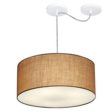 Imagem de Lustre Pendente Cilíndrico Com Desvio de Centro Vivare Md-4147 Cúpula em Tecido 50x25cm - Bivolt