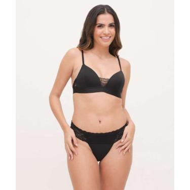 Imagem de Calcinha Fio Dental Renda Marisa-70010, Preto, GG
