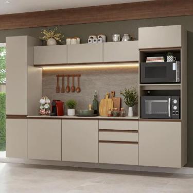 Imagem de Armário de Cozinha Completa 280cm Suspensa Nice Madesa 06, Crema