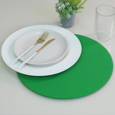 Imagem de Sousplat 35cm MDF com Capa em Tecido Oxford Liso – 100% Poliéster, Base e Capa Básica (Verde)