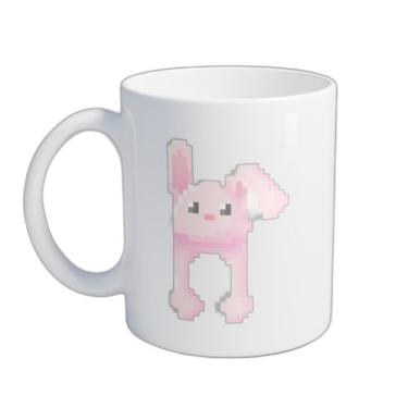 Imagem de Caneca Xícara de Café Porcelana 300ml Chapeu de Coelho Estilo Pixel Art