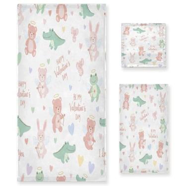 Imagem de Wassud Conjunto de 3 toalhas de banho de animais dos namorados, toalhas super macias e absorventes para banheiro, toalhas de banho de secagem rápida, toalha de banho para academia, spa, hotel