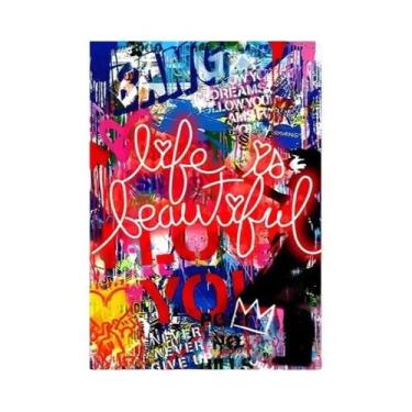 Imagem de Arte De Rua Banksy, Pintura Em Tela HD 'A Vida É Bonita', Arte De Pare